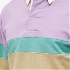 Story mfg. Men's Climber Striped Rugby Shirt in Lavender