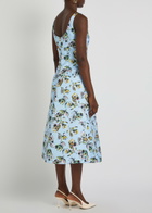 Emilia Wickstead Abella Floral-print Satin Midi Dress Green