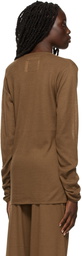 Frenckenberger Tan Loose Knit Long Sleeve T-Shirt