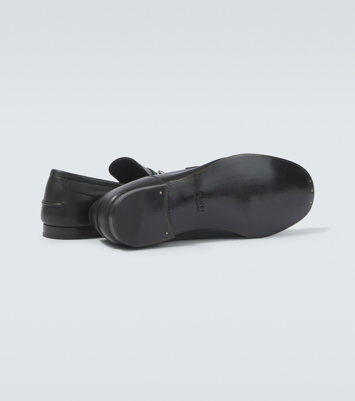 Gucci Como Horsebit Web Stripe leather loafers