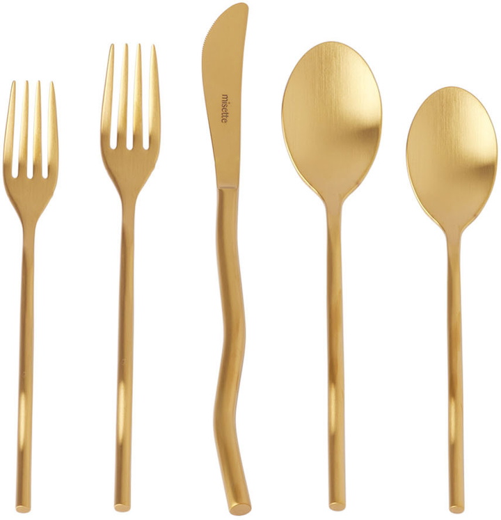 Photo: Misette Gold Squiggle Flatware Set, 5 pcs