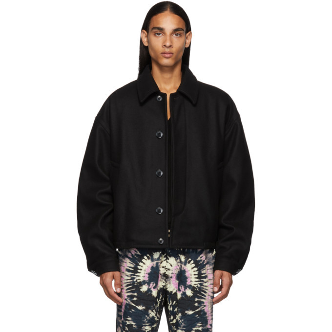 ジャケット・アウター DRIES VAN NOTEN VEBER JACKET BLACK Dries Van Noten Black Veber Jacket Dries Van Noten