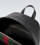 Gucci Web Stripe leather backpack