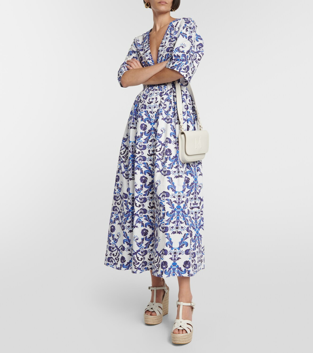 【Emilia Wickstead】 Elowenプリントコットン maxiドレス Elowen printed cotton maxi dress in blue - Emilia Wickstead