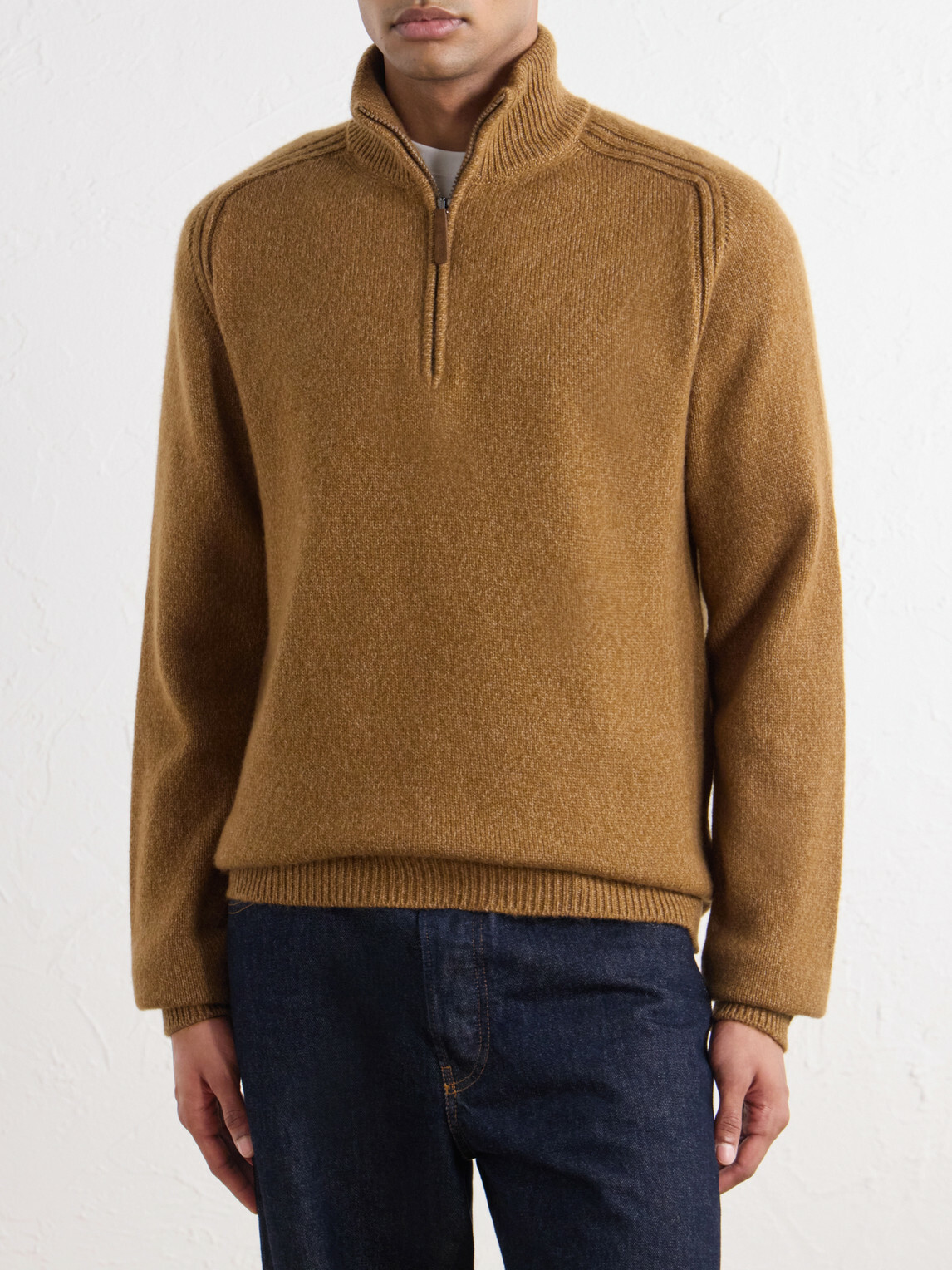 SEASE - Cashmere Half-Zip Sweater - Yellow