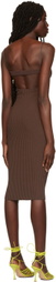 ANDREĀDAMO Brown Halter Midi Dress