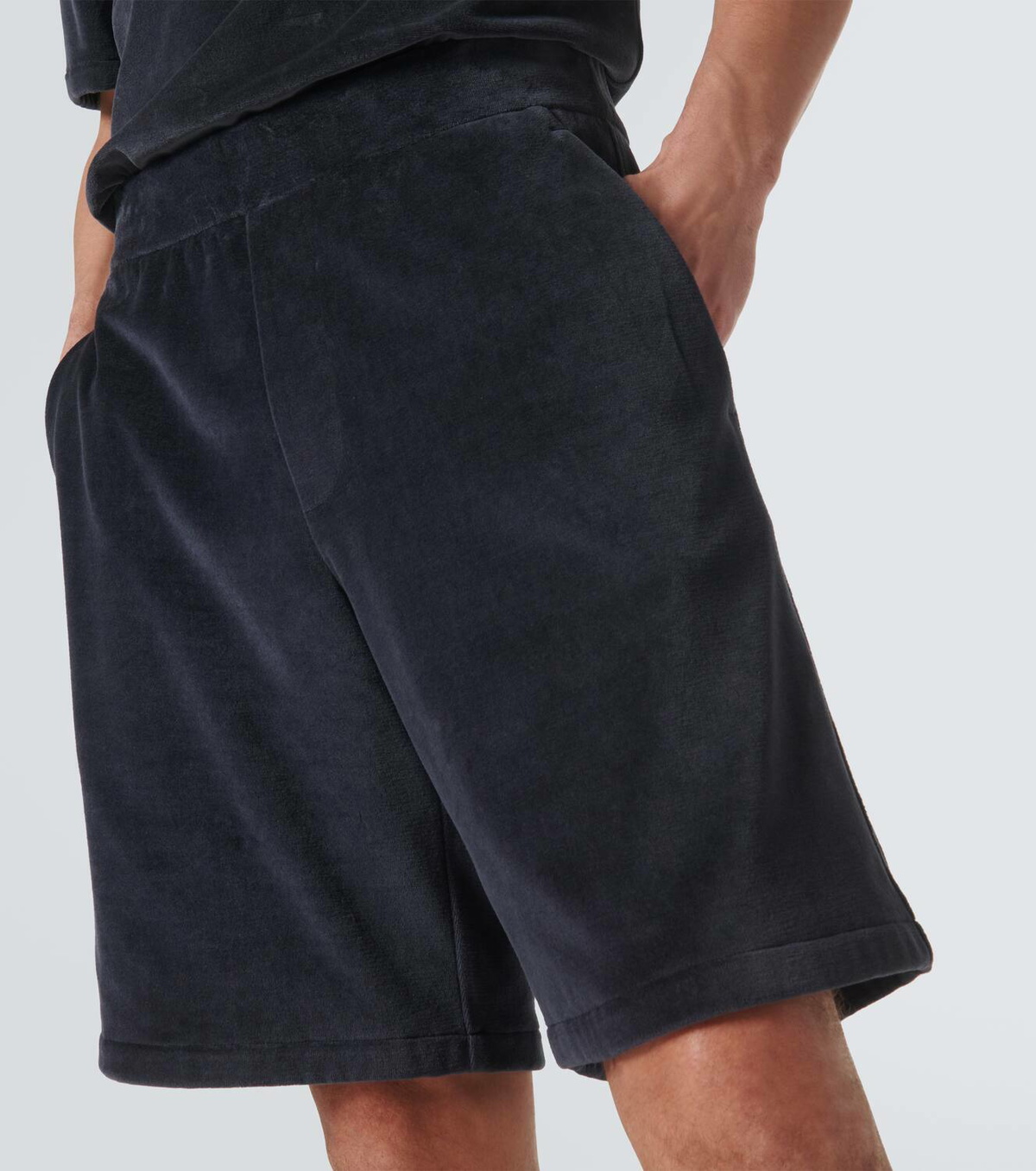 Loro Piana Murano cotton and silk velour Bermuda shorts