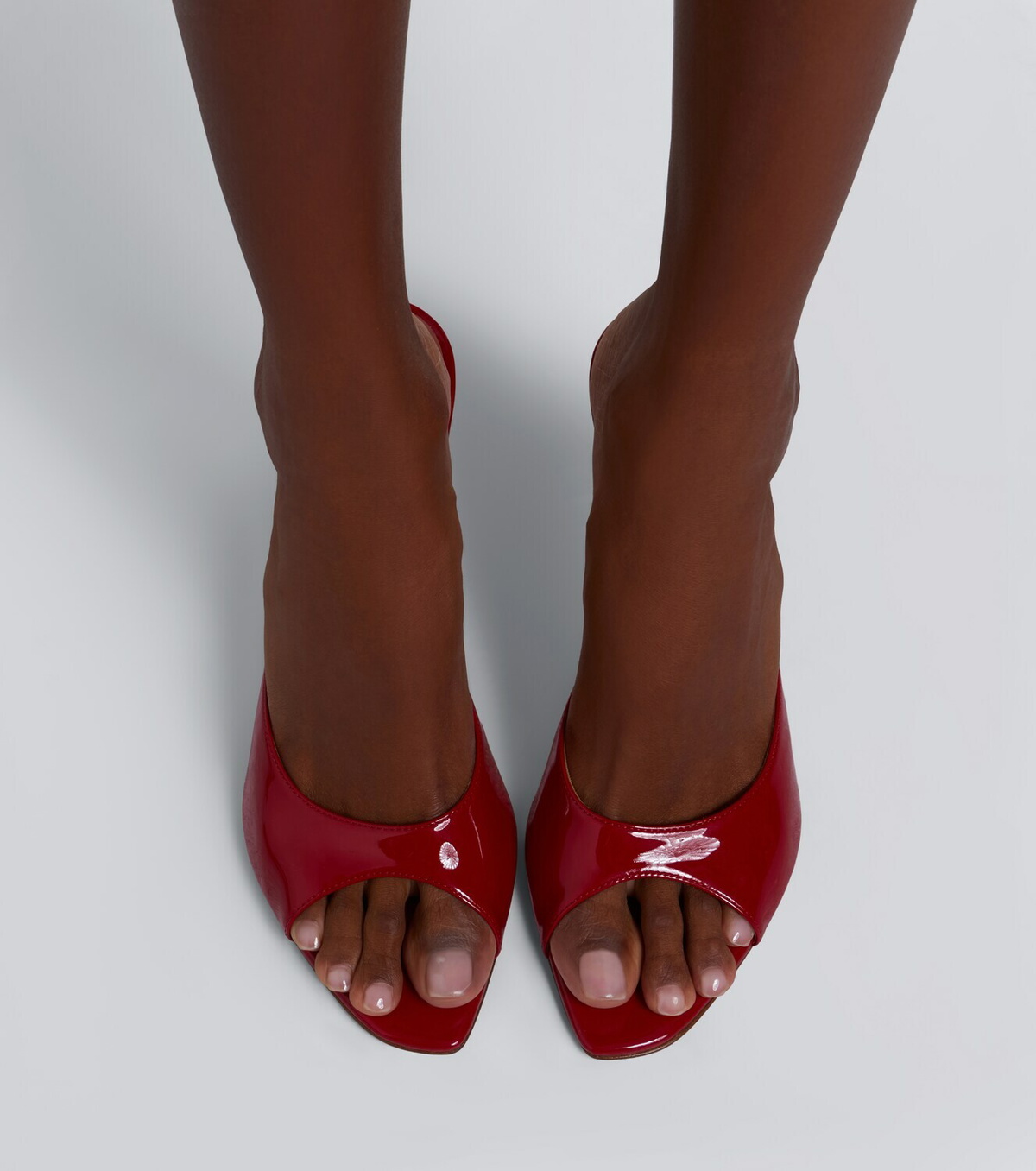 Amina Muaddi Alexa patent leather mules