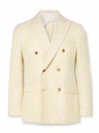 Boglioli - Double-Breasted Wool, Cashmere, Silk and Linen-Blend Tuxedo Jacket - Neutrals