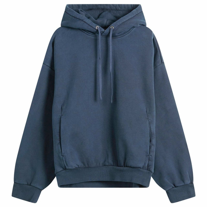 Photo: SKIMS Men's Relaxed Garment Dyed Hoodie in Navy