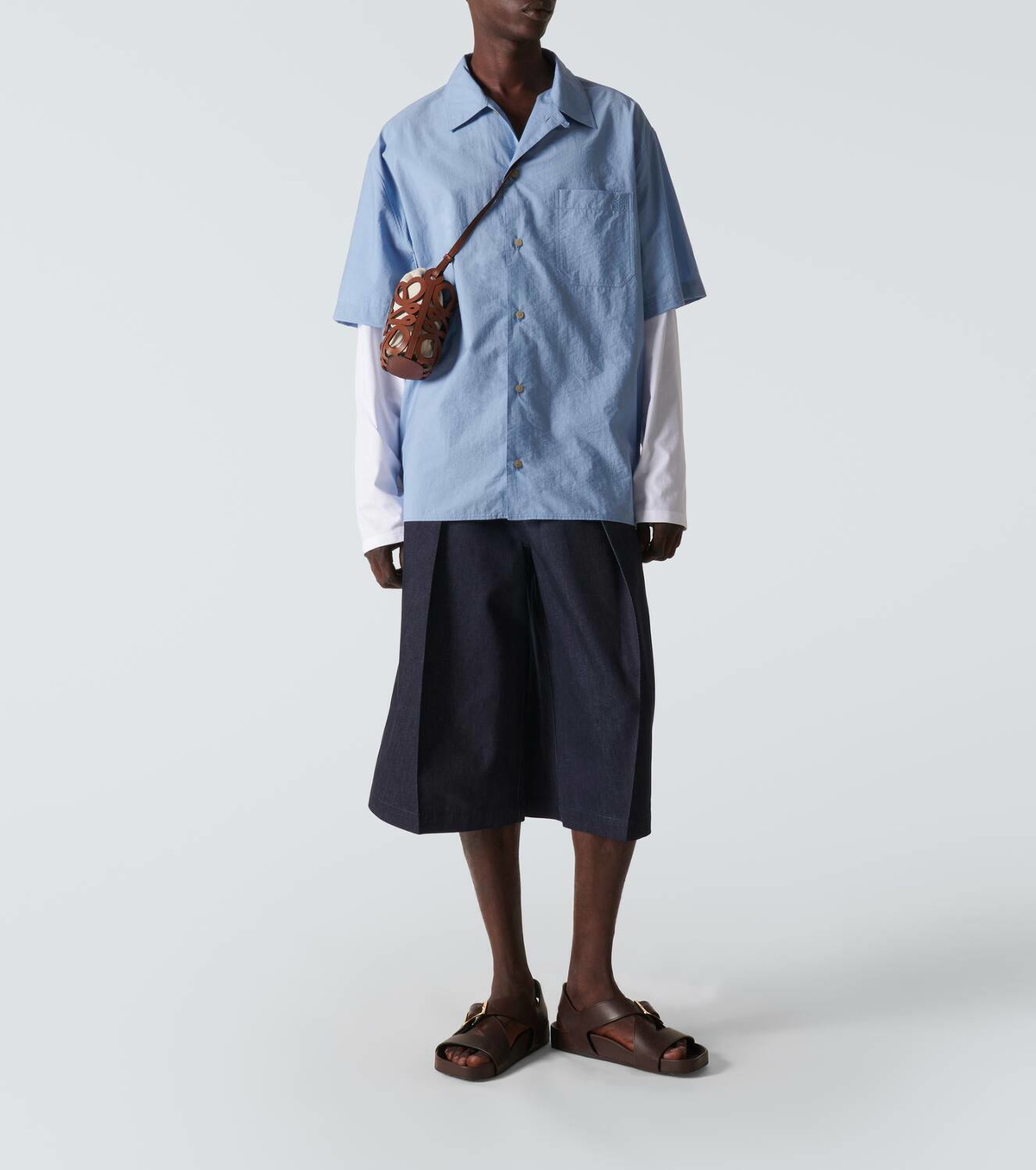 Loewe Paula's Ibiza pleated jean shorts Loewe
