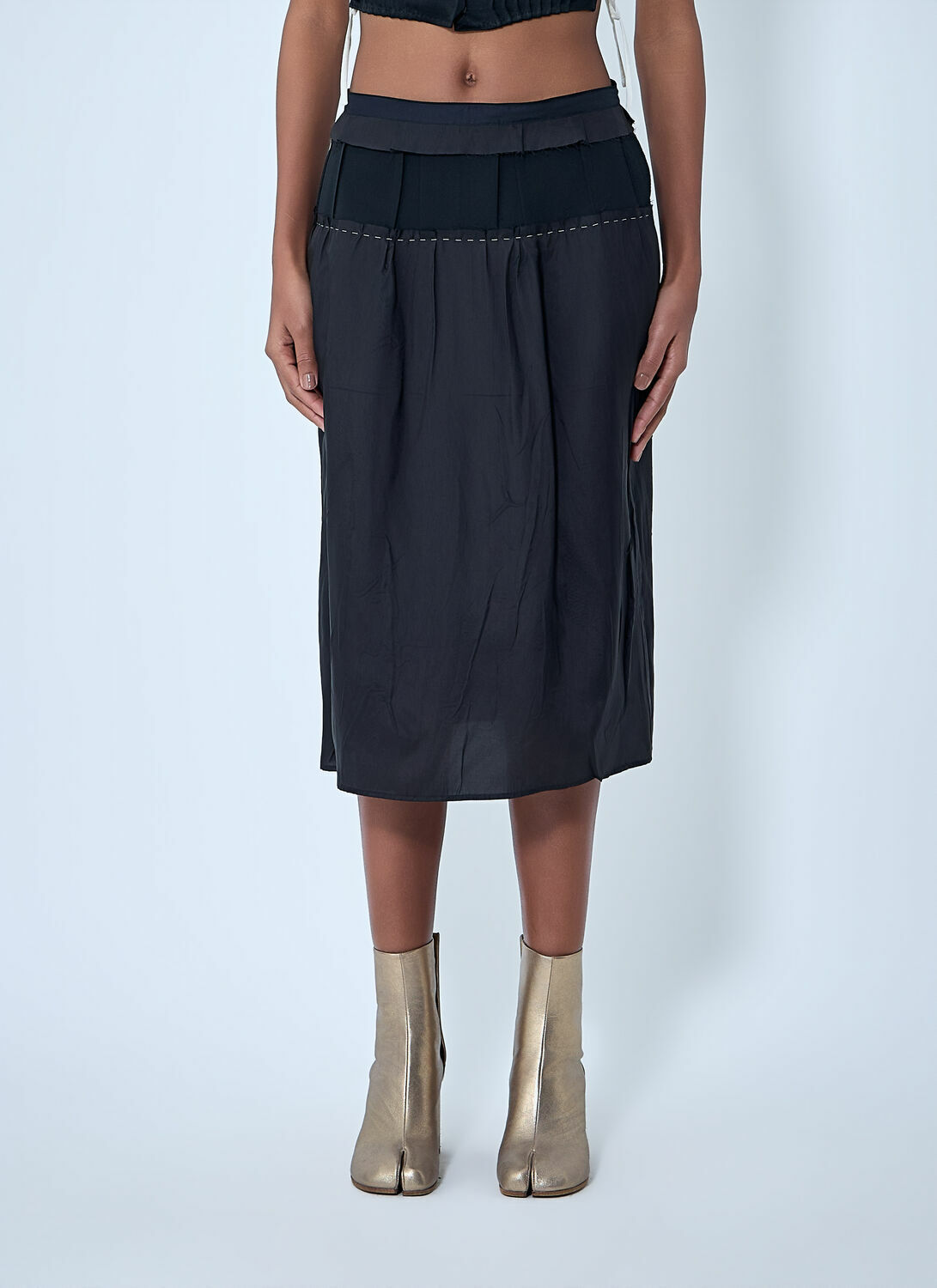 Maison Margiela Topstitching Midi Skirt
