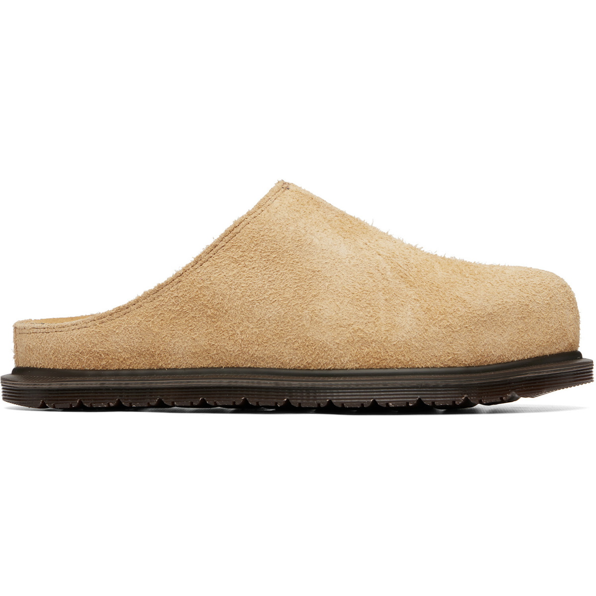 Dr. Martens Tan San Hairy Suede Mule Slip-on Loafers