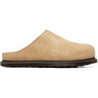 Dr. Martens Tan San Hairy Suede Mule Slip-on Loafers