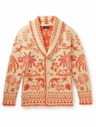 Alanui - Explosion of Nature Fringed Wool and Cotton-Blend Jacquard Cardigan - Neutrals