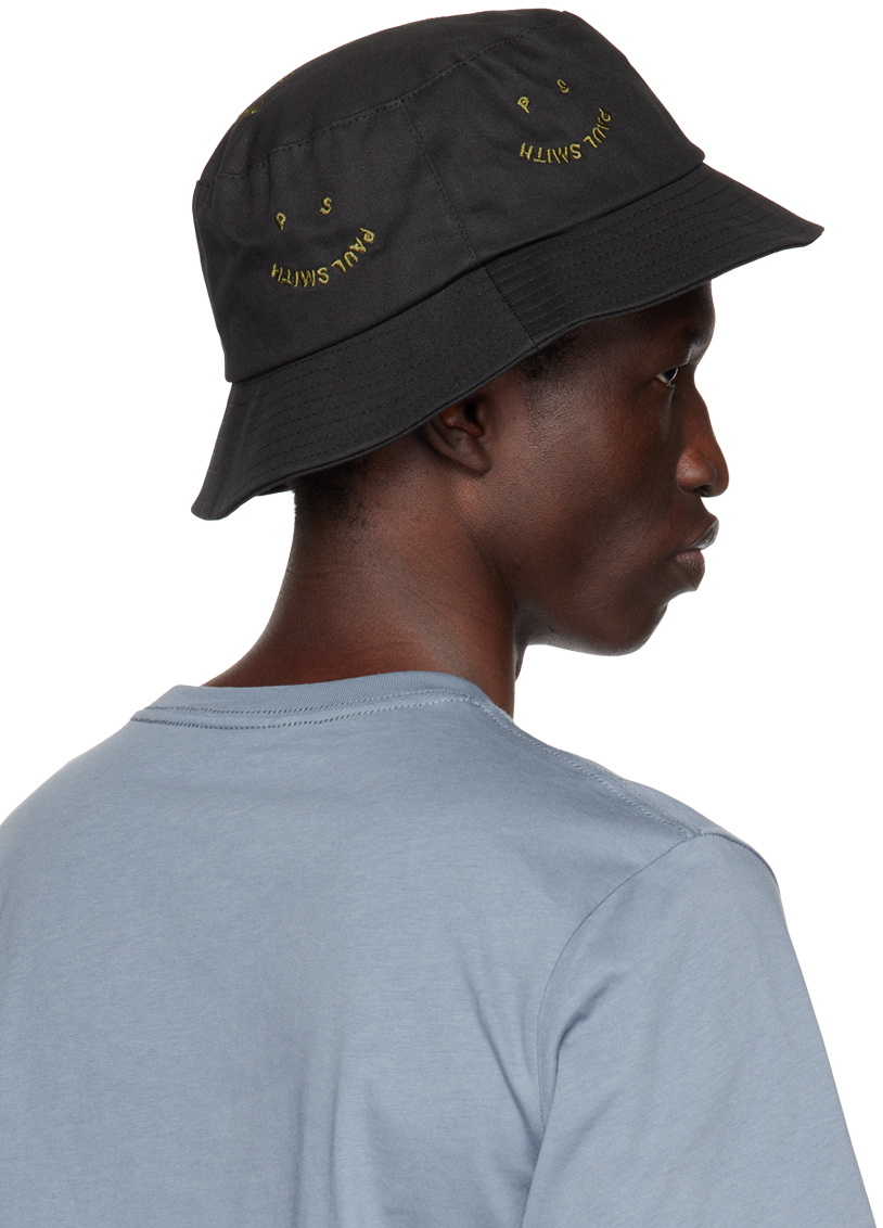PS by Paul Smith Black Happy Bucket Hat PS by Paul Smith
