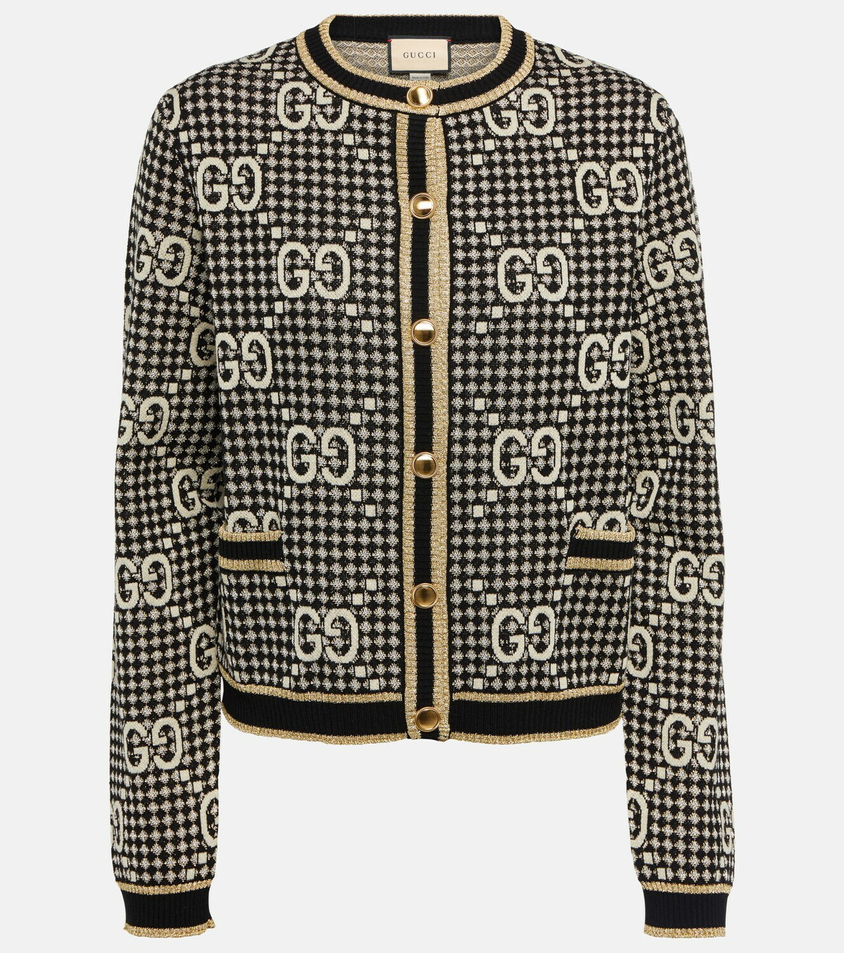 Gucci Metallic Jacquard-knit Cotton-Blend Cardigan