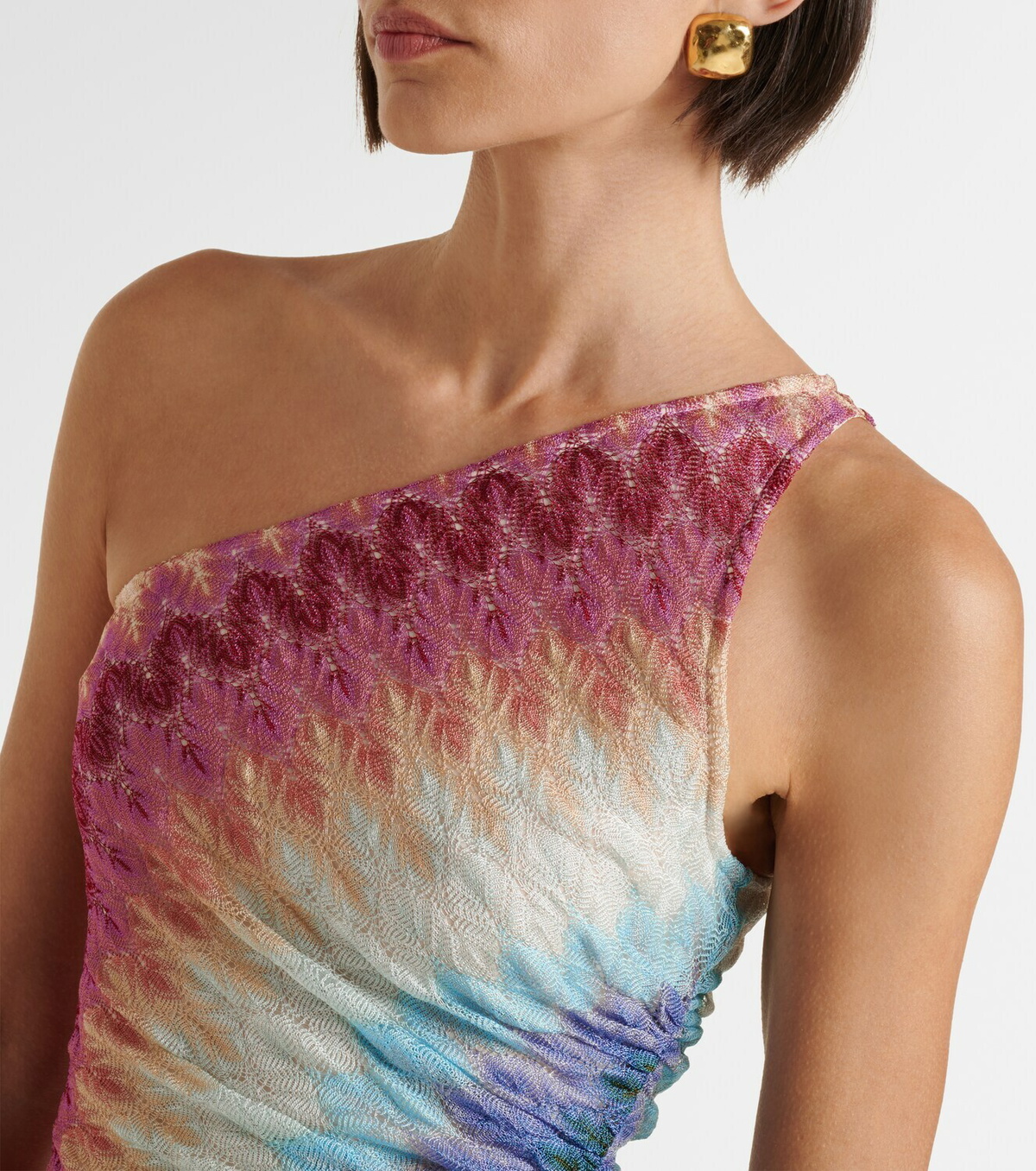 Missoni One-shoulder gathered maxi dress