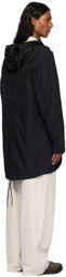 C.P. Company Black Flatt Nylon Goggle Fishtail Parka Coat