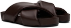 Jil Sander Burgundy Oversize Wrapped Sandals