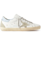 Golden Goose - Superstar Distressed Leather and Suede Sneakers - White