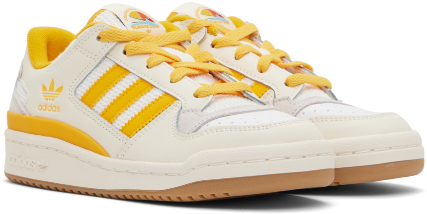 adidas Originals Off-White & Yellow Forum Low Sneakers
