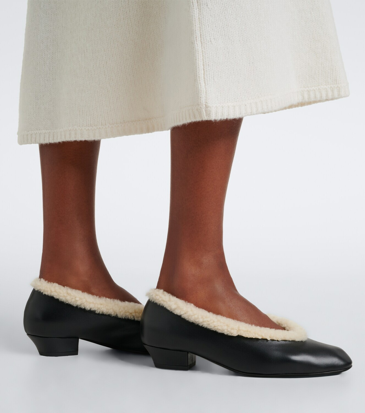 Magda Butrym Shearling-lined leather pumps