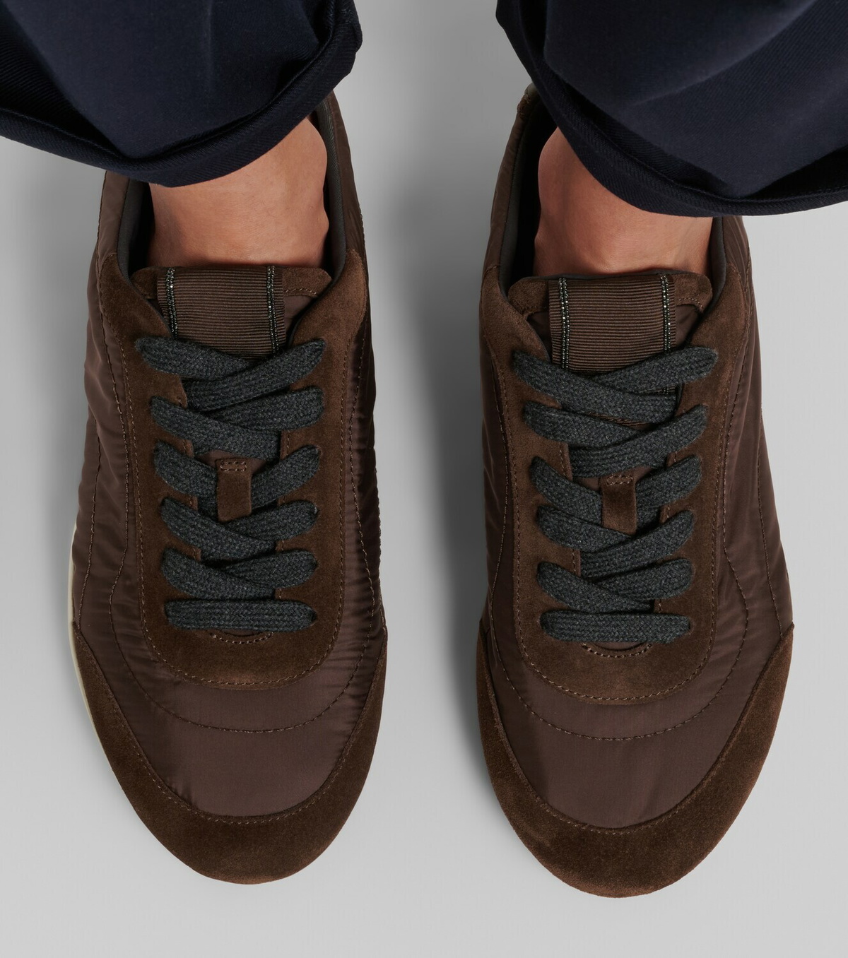 Brunello Cucinelli Monili suede-trimmed sneakers