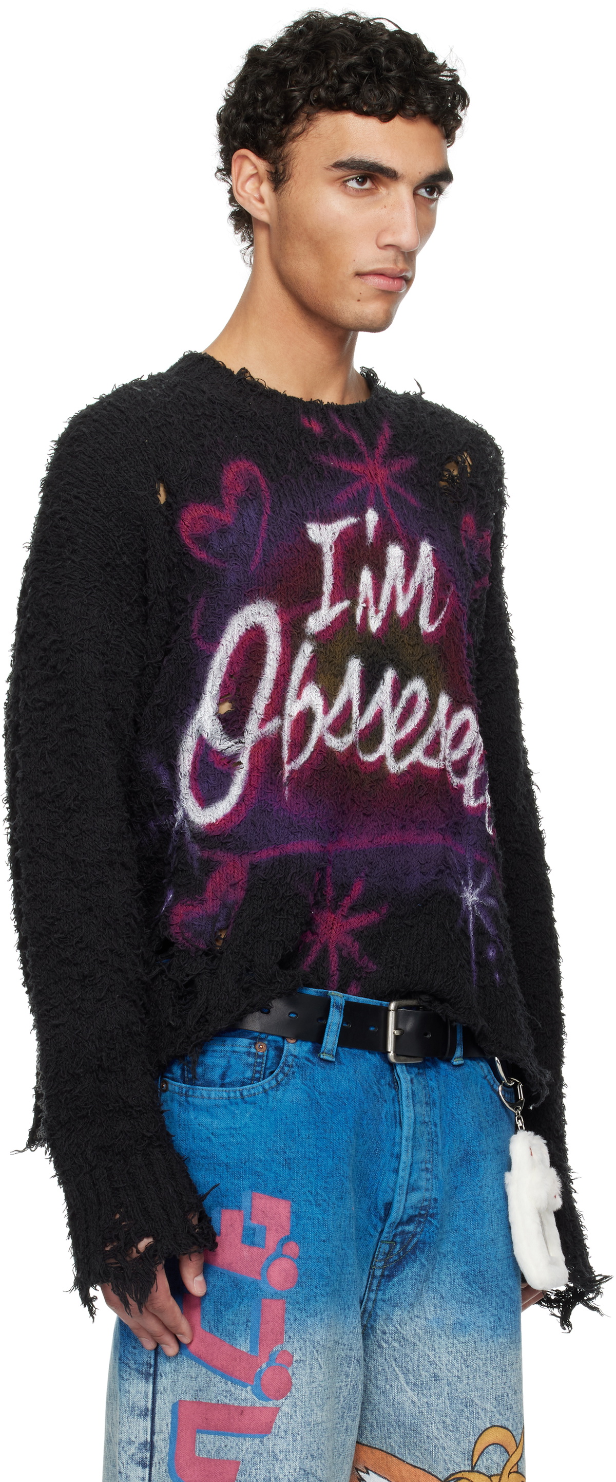 doublet Black Airbrush Recycled Cotton Sweater