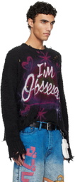 doublet Black Airbrush Recycled Cotton Sweater
