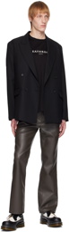 System SSENSE Exclusive Brown Faux-Leather Pants