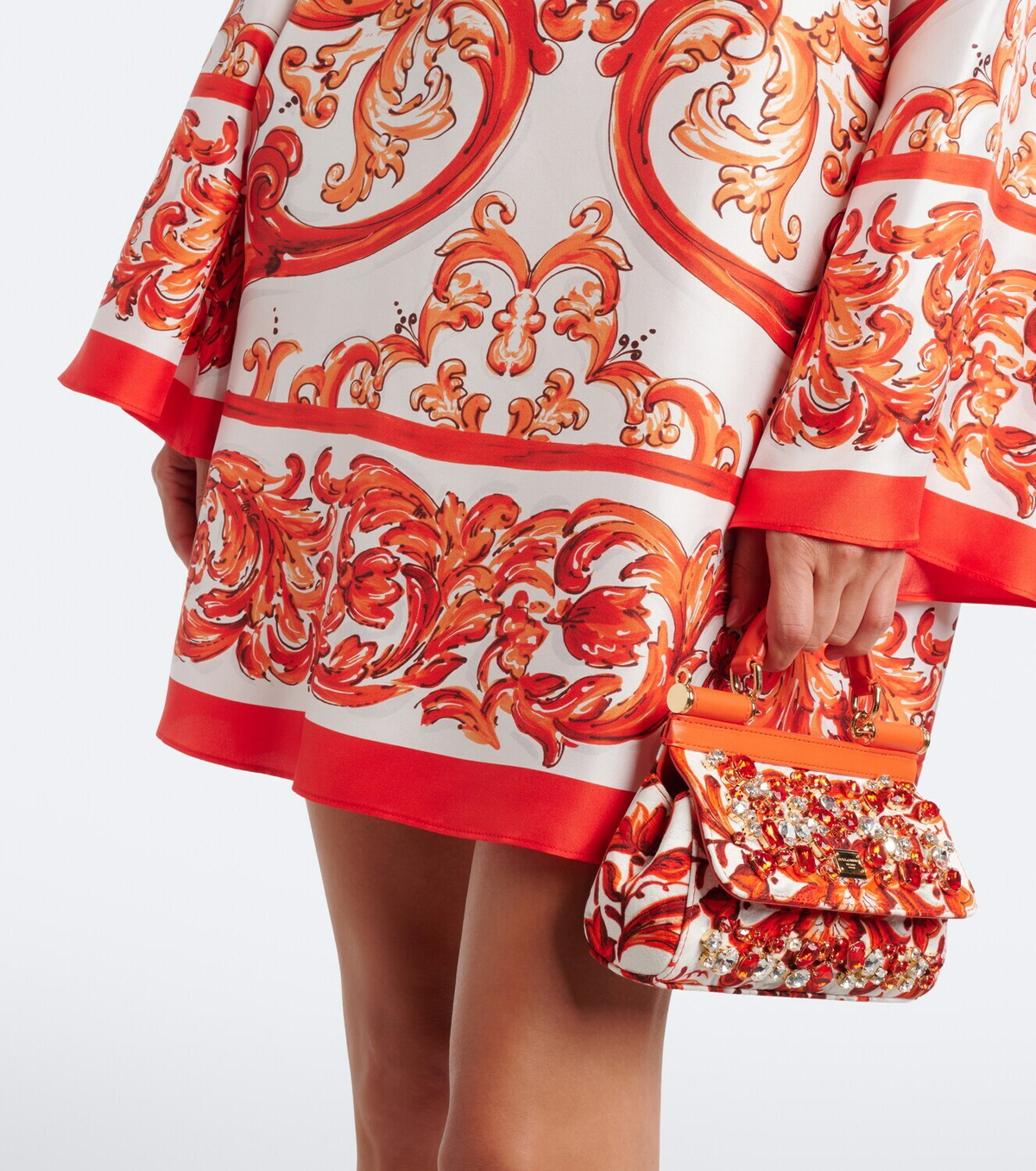 Dolce&Gabbana Majolica silk twill kaftan