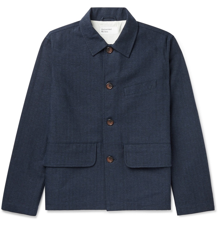 Photo: Universal Works - Warmus II Herringbone Cotton-Blend Jacket - Blue