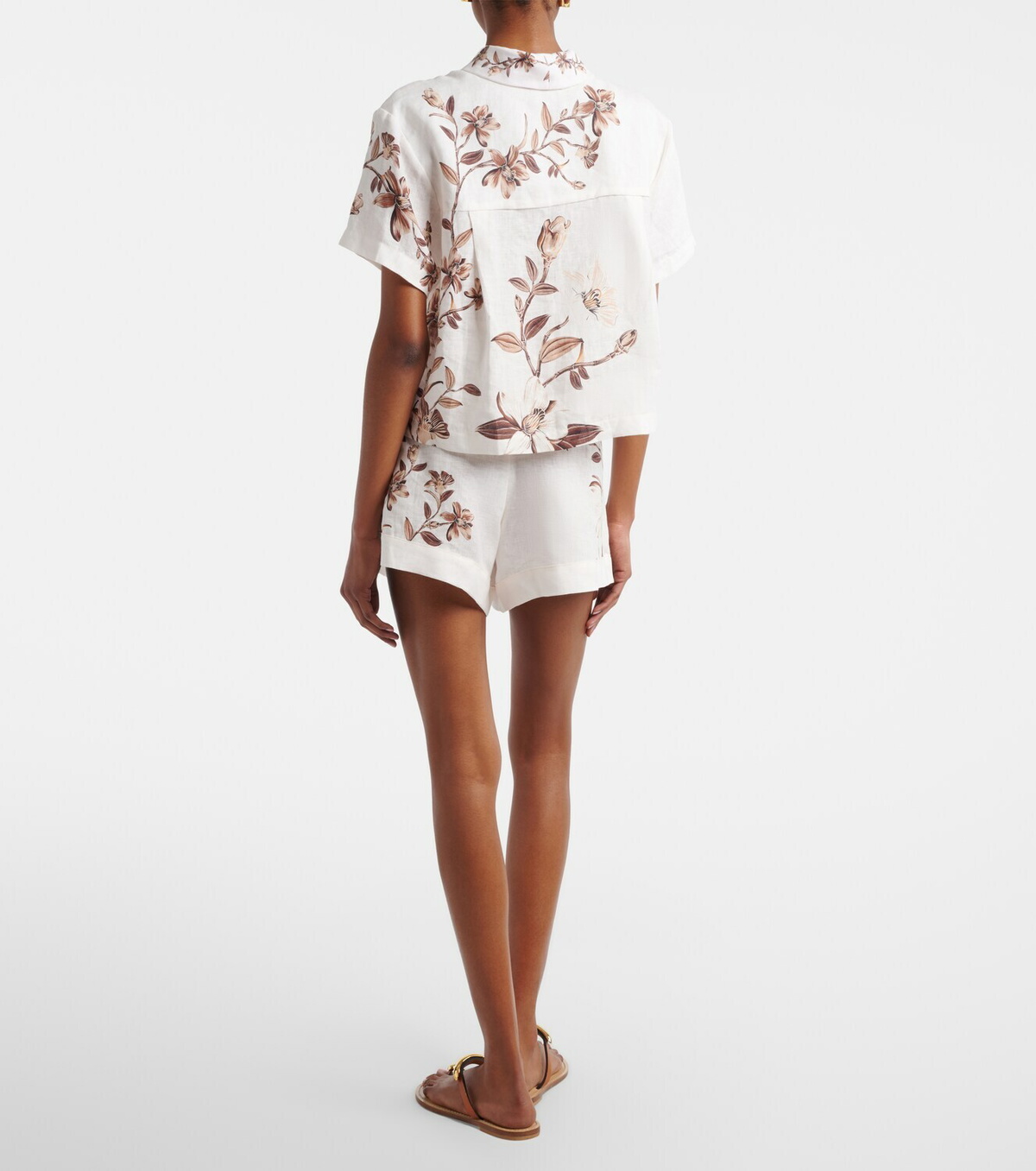 Agua by Agua Bendita Toronjil floral linen shorts