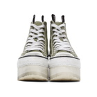 R13 Green and White Platform High Top Sneakers