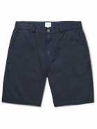 Sunspel - Straight-Leg Garment-Dyed Cotton-Blend Twill Chino Shorts - Blue