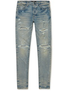 AMIRI - Thrasher Plus Skinny-Fit Distressed Washed Jeans - Blue