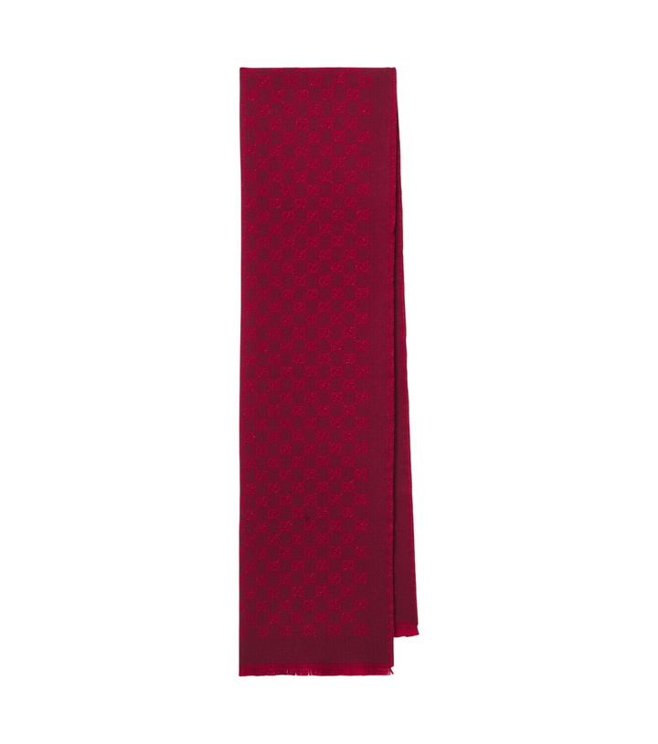 Photo: Gucci GG jacquard wool-blend lamé scarf