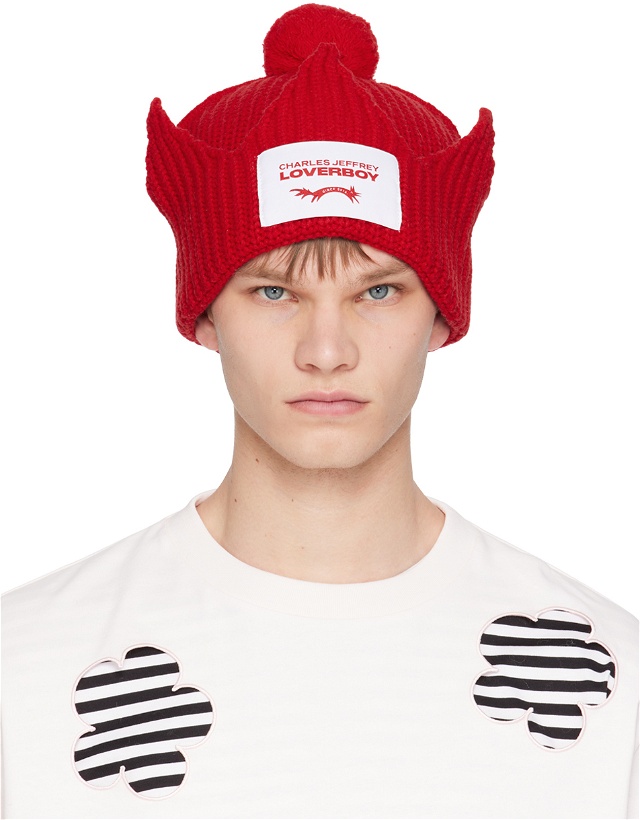 Photo: Charles Jeffrey Loverboy Red Chunky Crown Beanie