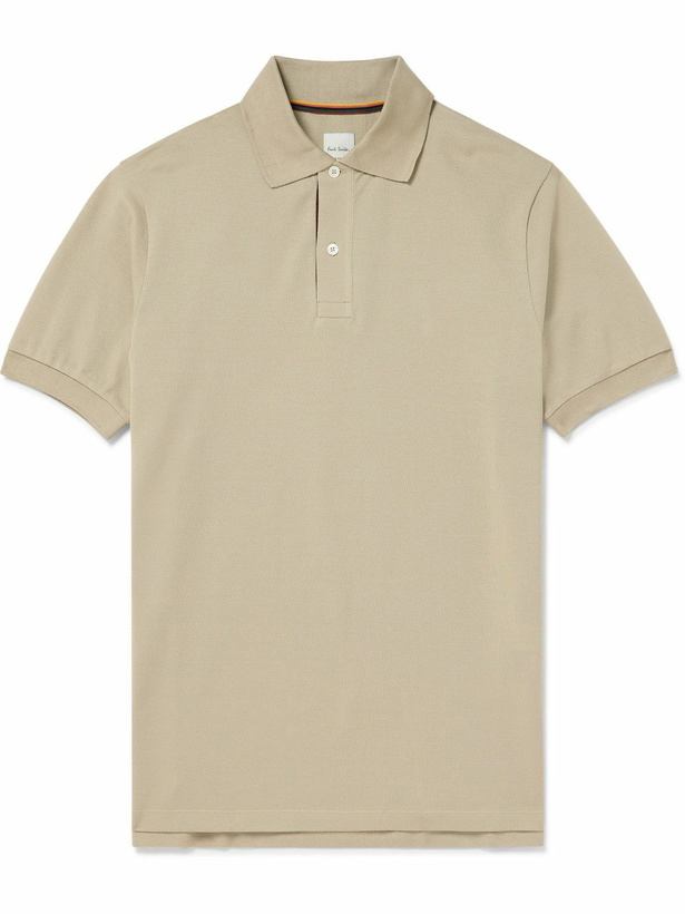 Photo: Paul Smith - Cotton-Piqué Polo Shirt - Neutrals