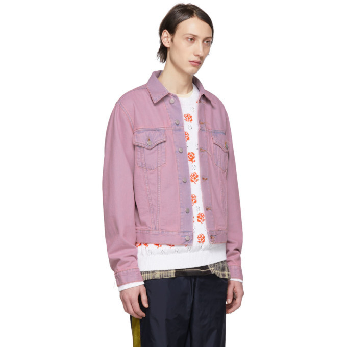 Acne studious 新品 pink denim jacket Acne Studios Pink and Blue Bla Konst Denim 1998 Jacket Acne Studios