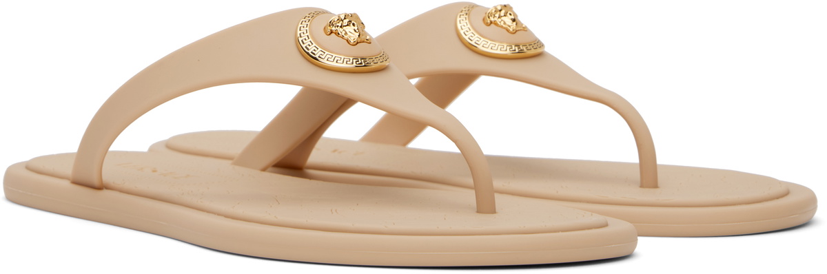 【関税&送料込】Versace Alia Flat Rubber Sandals Alia Rubber Flat Sandals Blue | VERSACE US