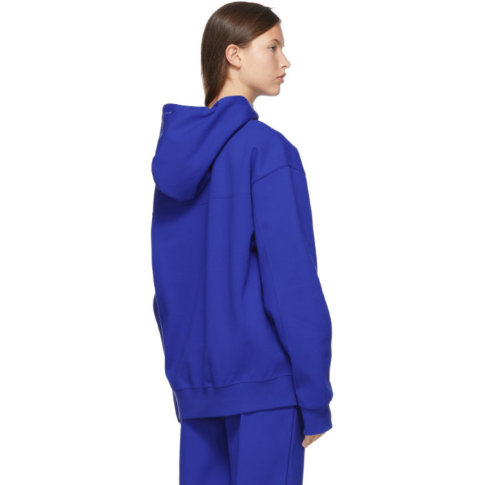 ADER error SSENSE Exclusive Blue Tape Logo Hoodie ADER error