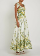 Alice + Olivia Haven Floral Cotton and Silk-blend Maxi Dress Multicoloured