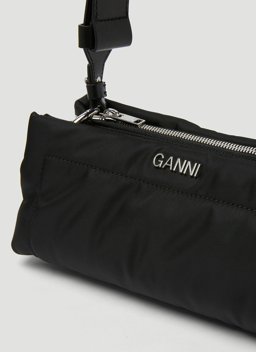 Pillow Baguette Mini Shoulder Bag in Black GANNI