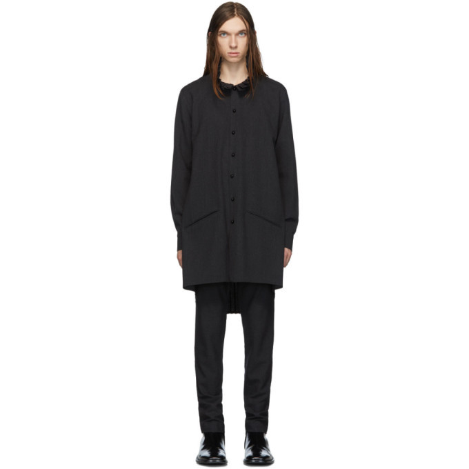 Photo: Palomo Spain Grey Wool Pleated Shirt