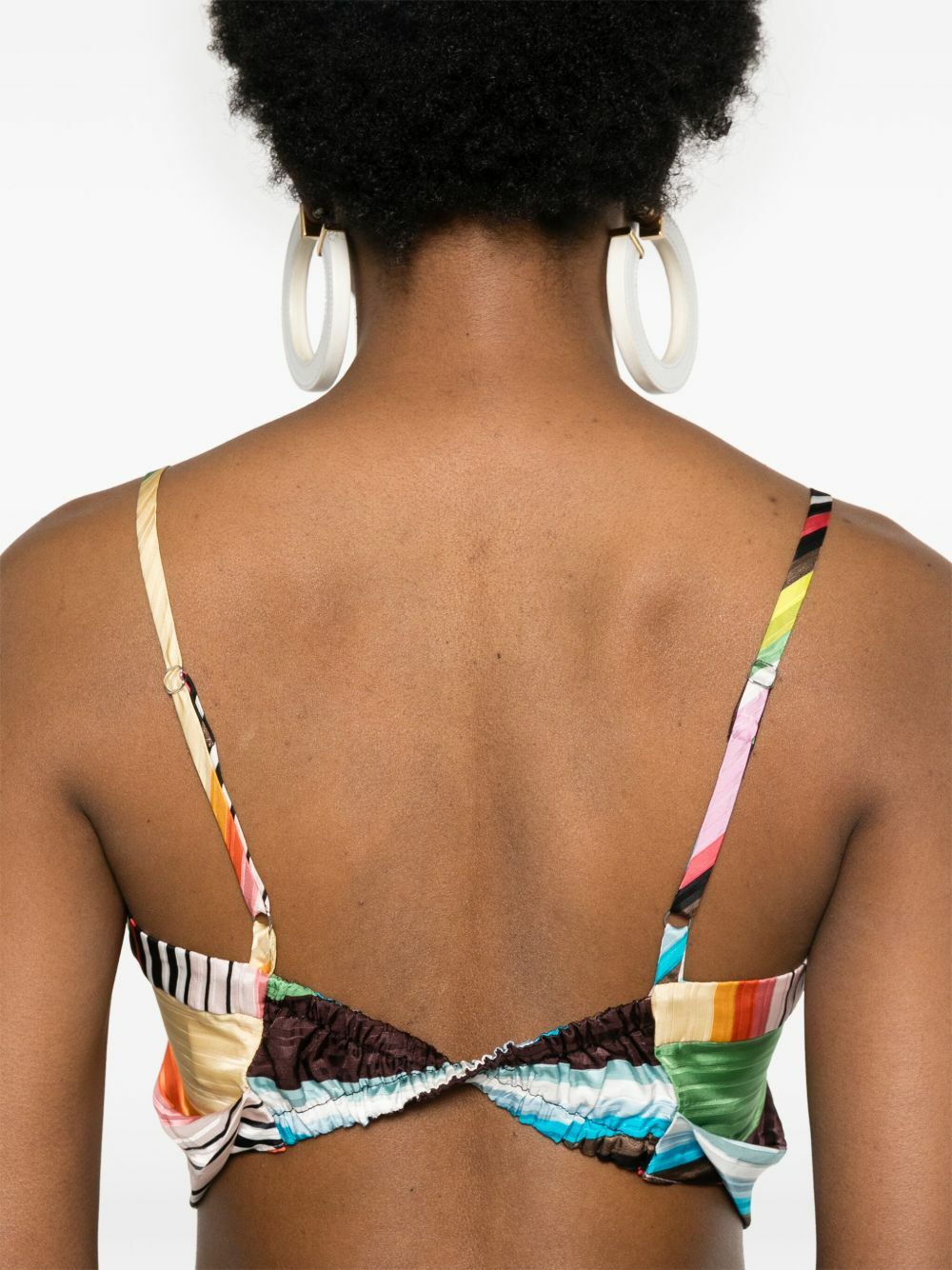 Christopher John Rogers Multicolour Striped Cropped Top