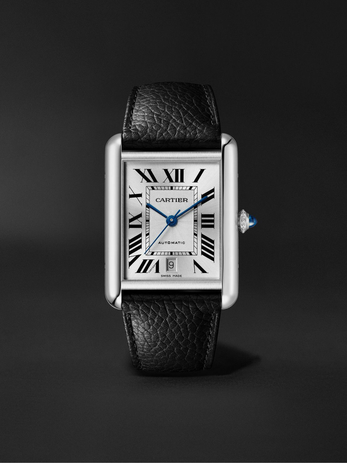 Photo: Cartier - Tank Must Automatic 41mm Stainless Steel and Leather Watch, Ref. No. WSTA0040