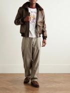 Golden Bear - The Carter Shearling-Trimmed Leather Bomber Jacket - Brown