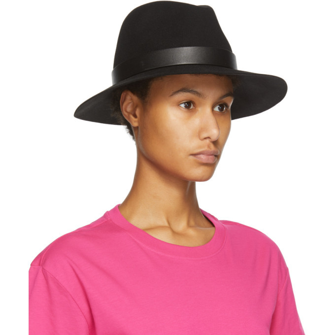 Valentino Black Valentino Garavani Wool VLogo Fedora Hat